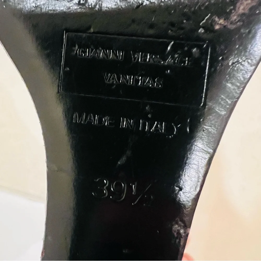 Authentic Versace Black and Gold Wedge Medusa Heels - Picture 9 of 9